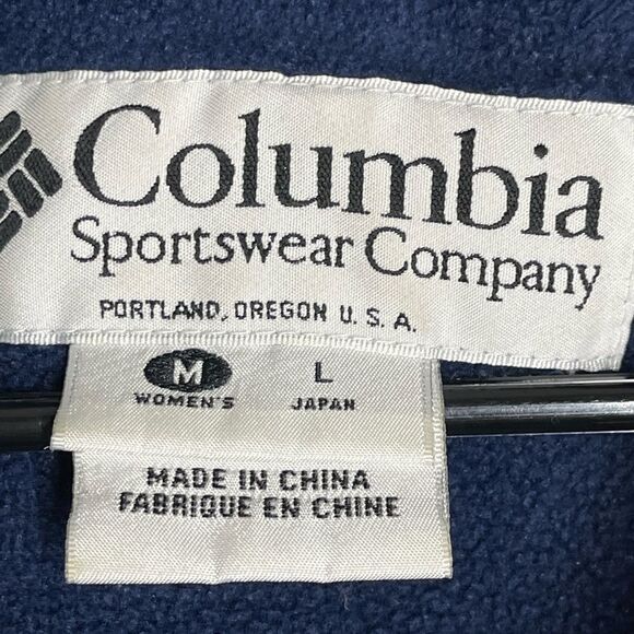 Columbia navy coat jacket fleece‎ lining cinch waist, size medium - Picture 16 of 16